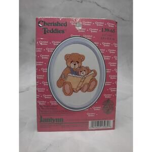 Vintage Janlynn Cherished Teddies Cross Stitch Kit with Frame 3.5x4.5